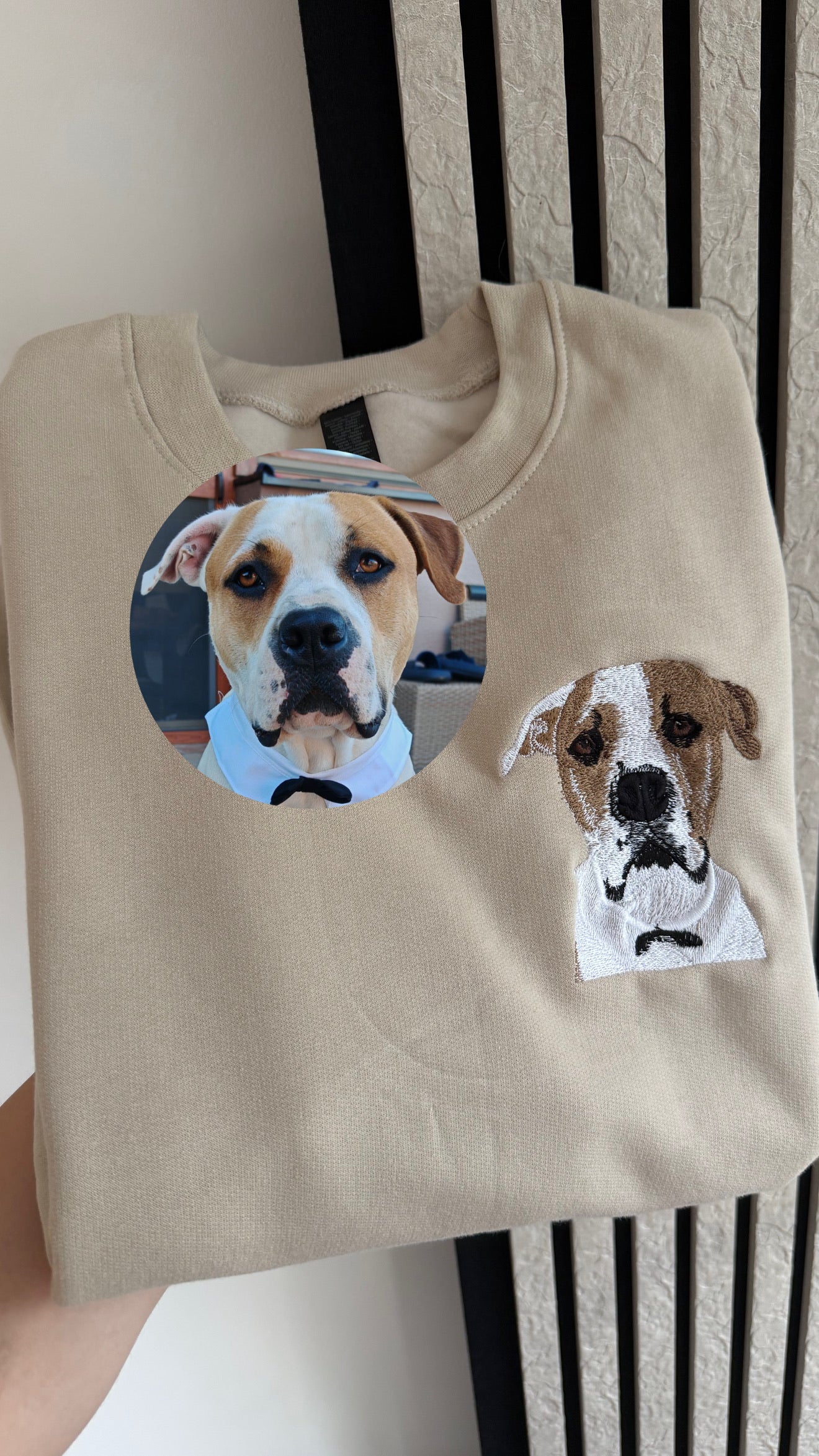 Pet portrait color embroidery