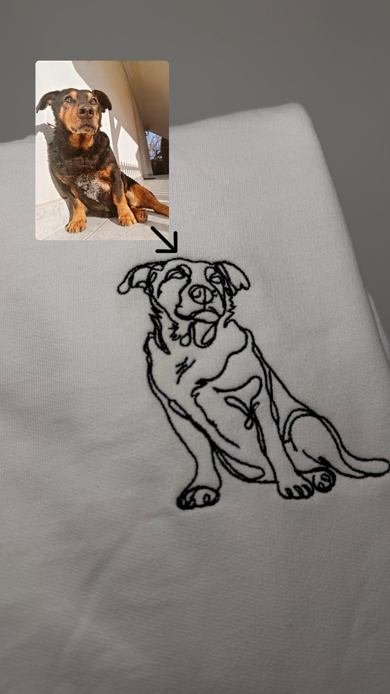 Pet line art embroidery