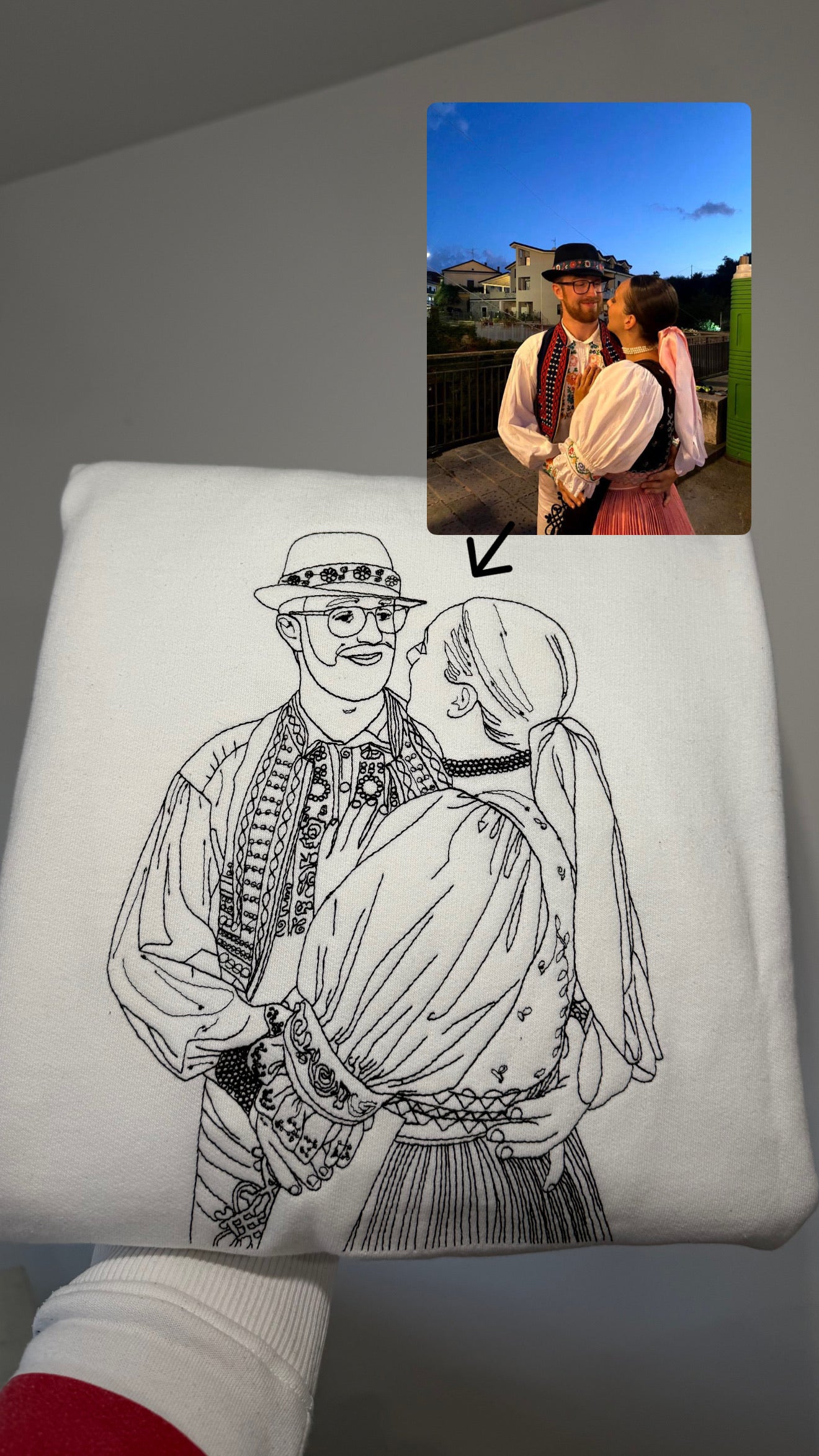 Photo line art embroidery