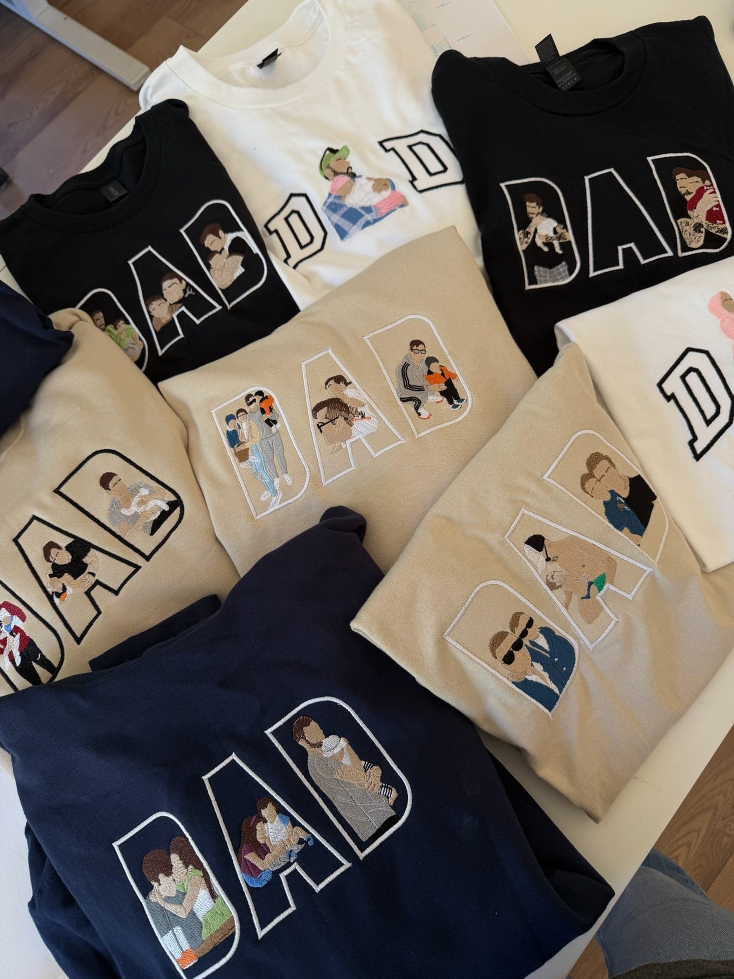 DAD lettering embroidery