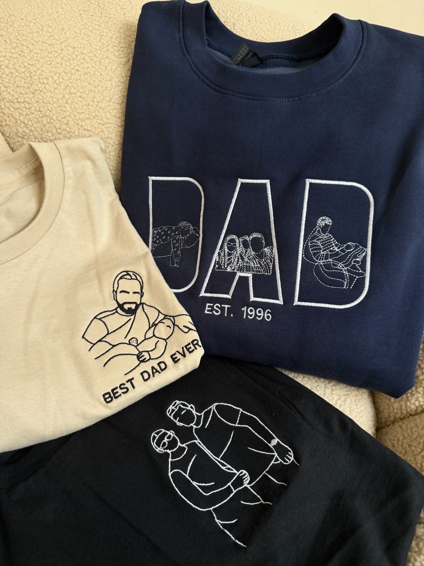DAD lettering embroidery