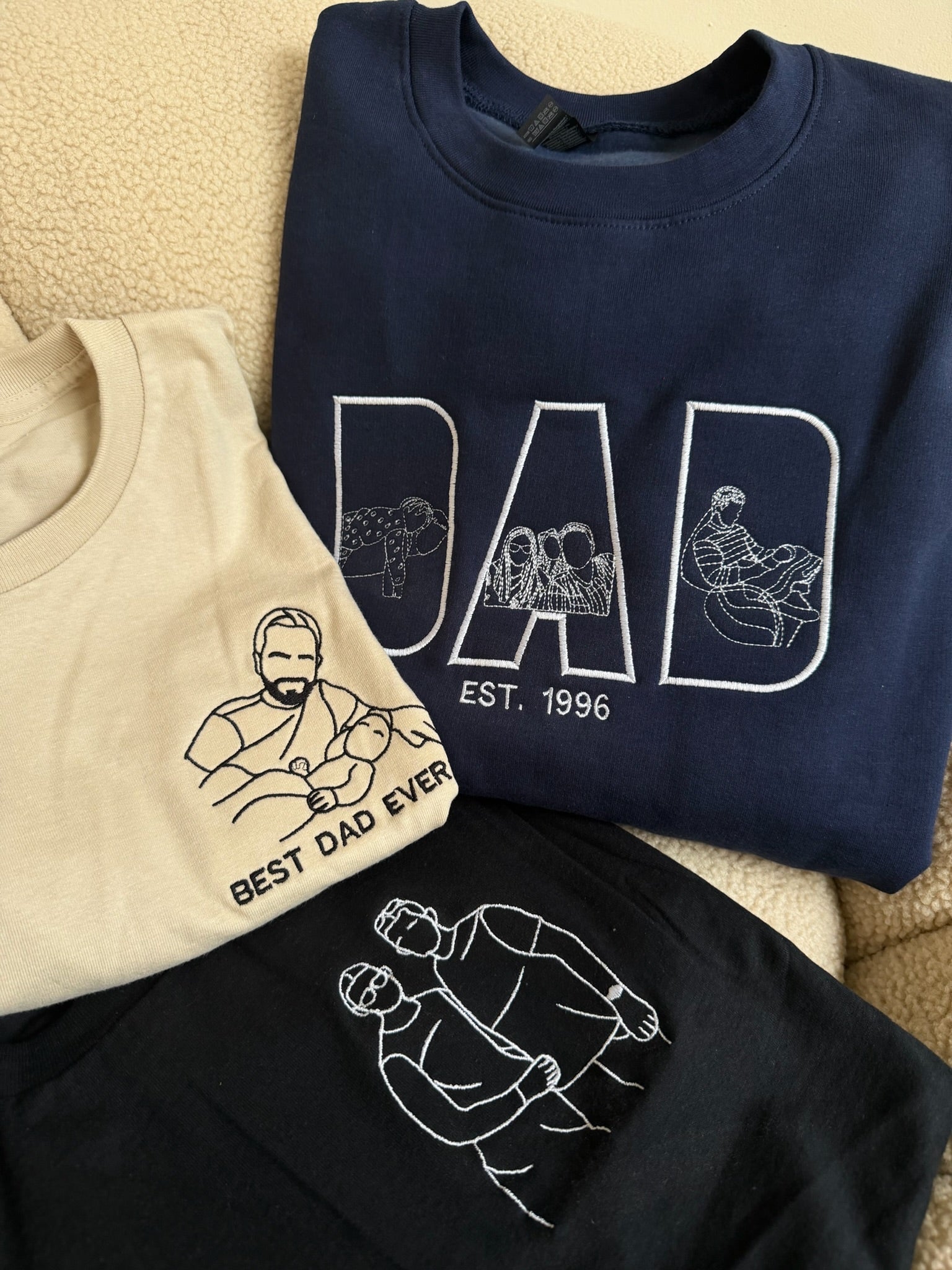 DAD lettering embroidery