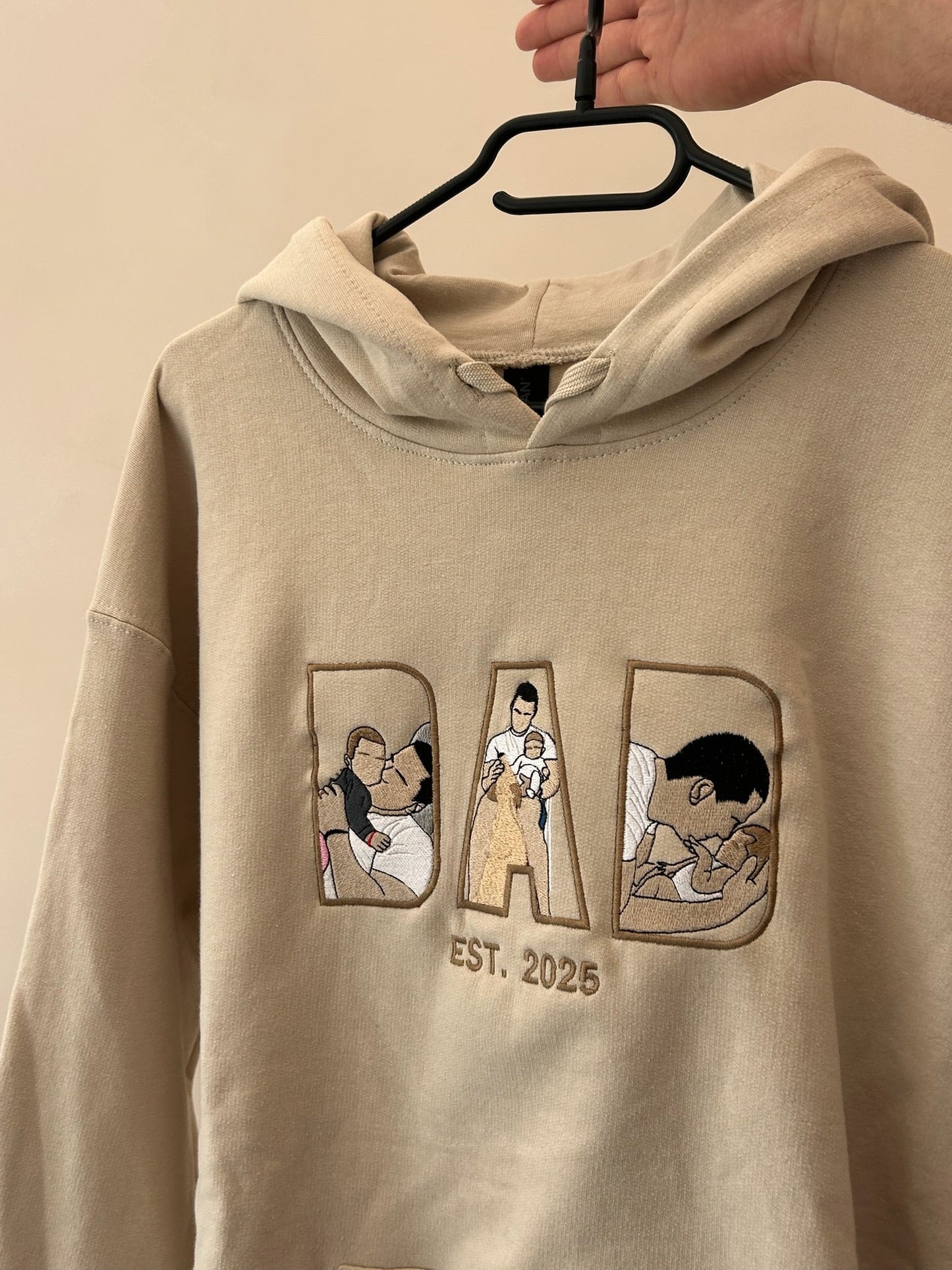 DAD lettering embroidery