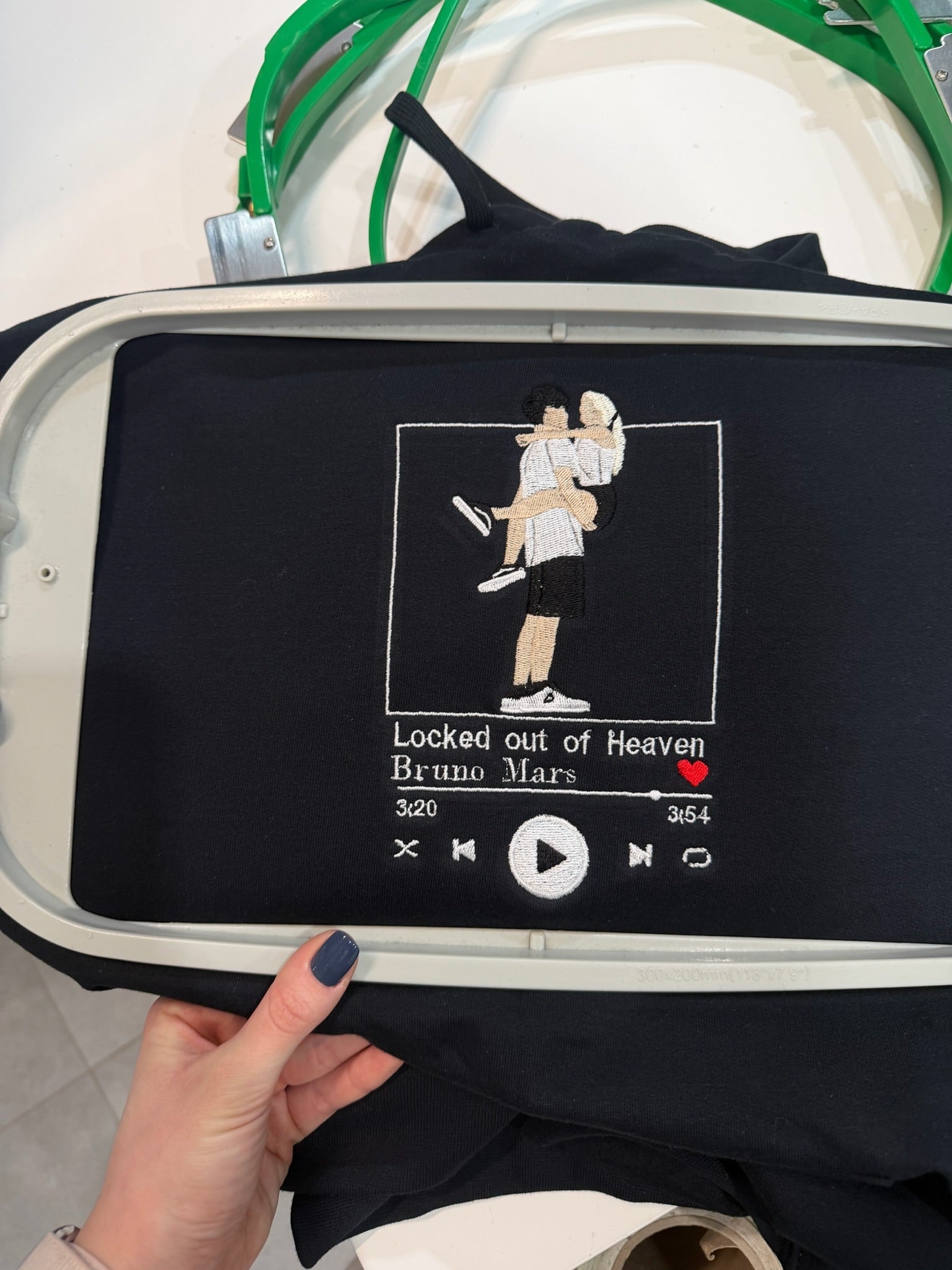 Spotify player embroidery