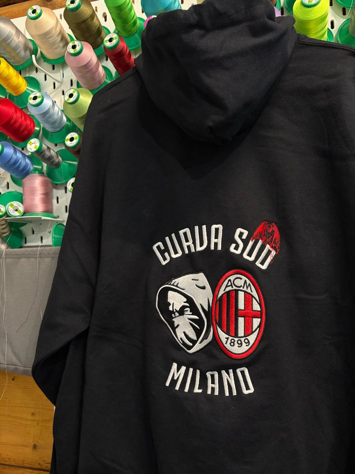 AC Milan football embroidered hoodie