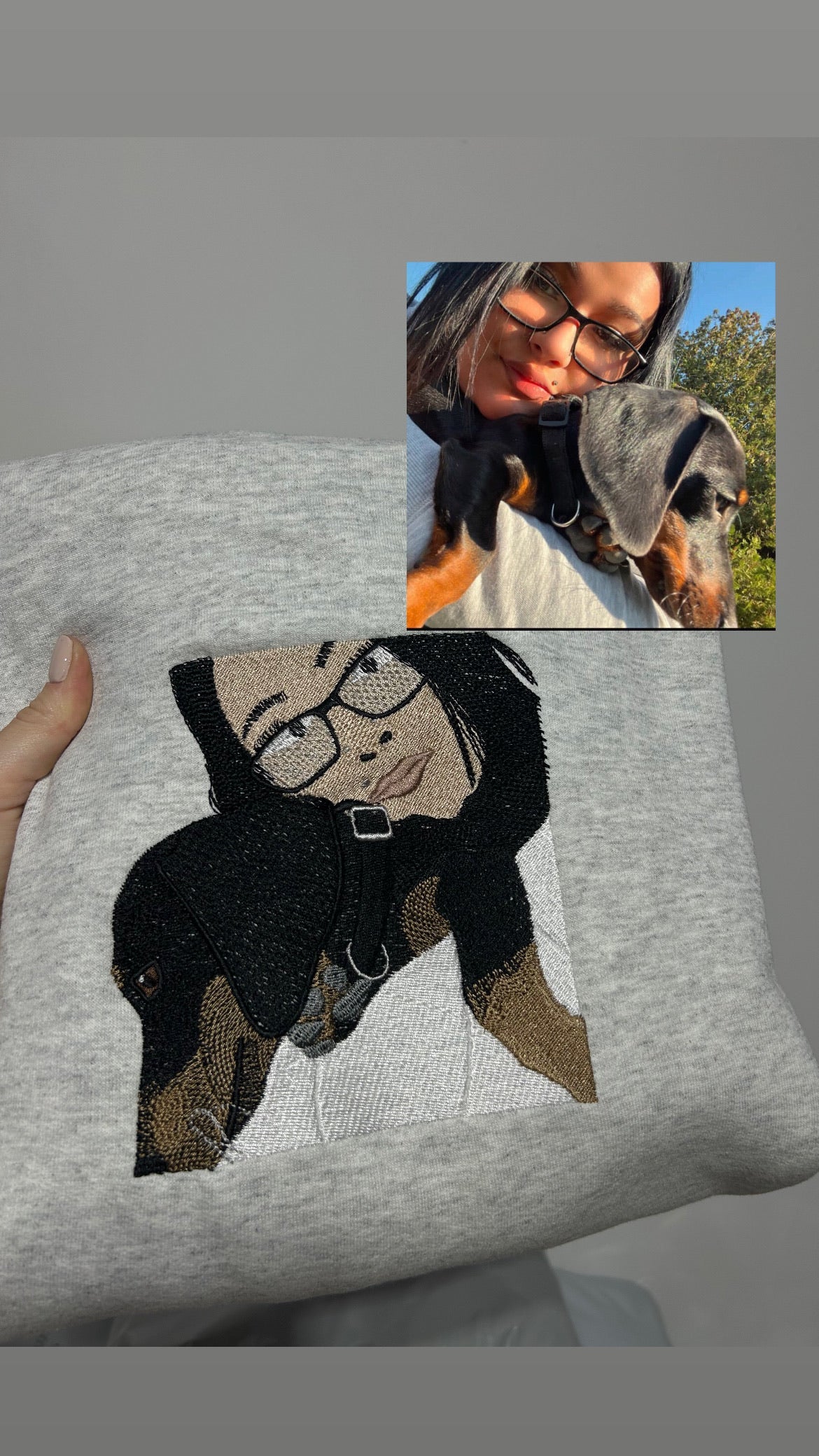 Pet portrait color embroidery