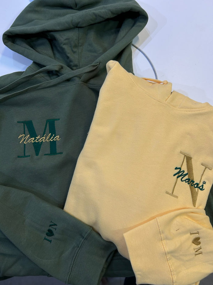 Monogram initial embroidered hoodies