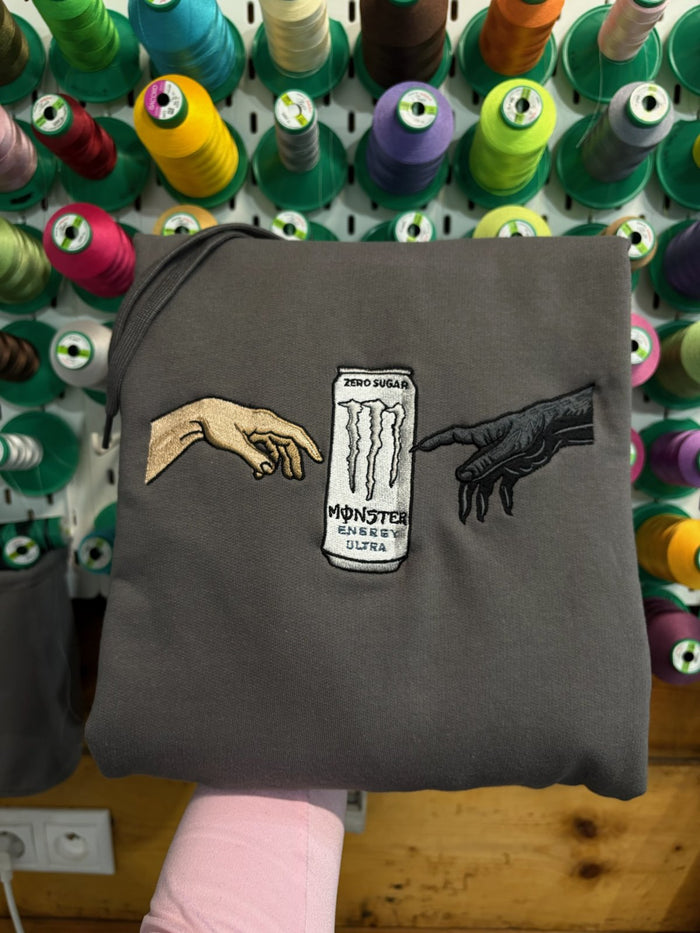 Artwork embroidered hoodie