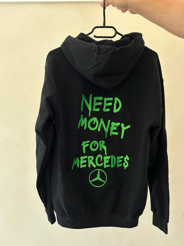Custom text embroidered hoodie