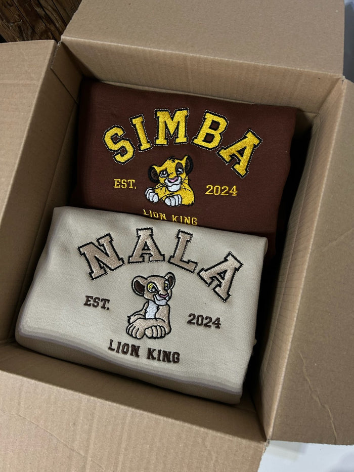Simba & Nala Lion King embroidered set